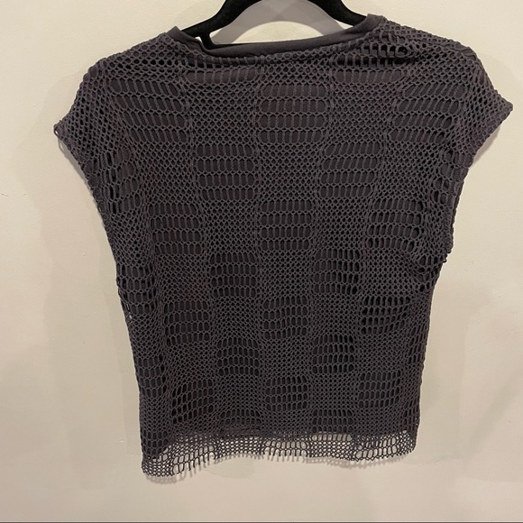 Zara Sleeveless Lined Mesh Tank Top Dressy Dark Grey Size Medium - Picture 7 of 10